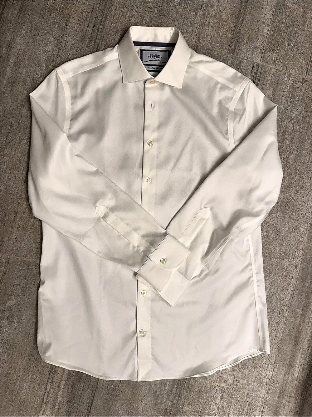 Charles Tyrwhitt Non-Iron Slim Fit Dress Shirt White Dress Shirt 16/34in